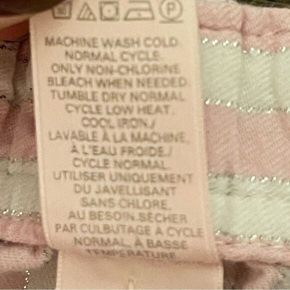 Victoria’s Secret Striped Long Sleeve Pants Pajama Set Pink White Silver Medium - Picture 11 of 15